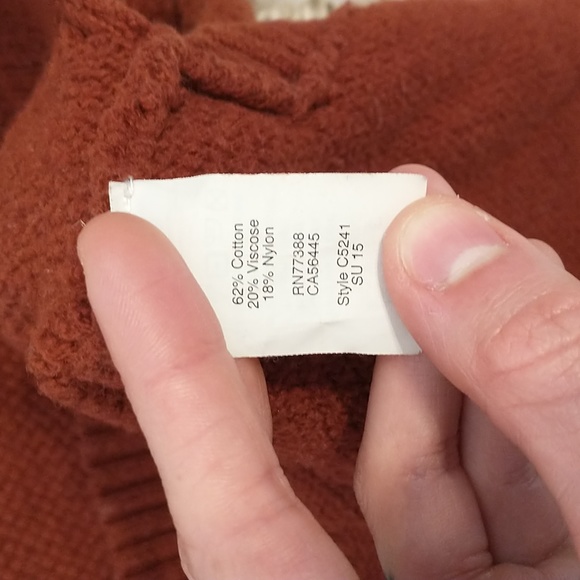 Madewell Chronicle Rust Orange Textured Pullover Sweater Size M - Picture 5 of 6